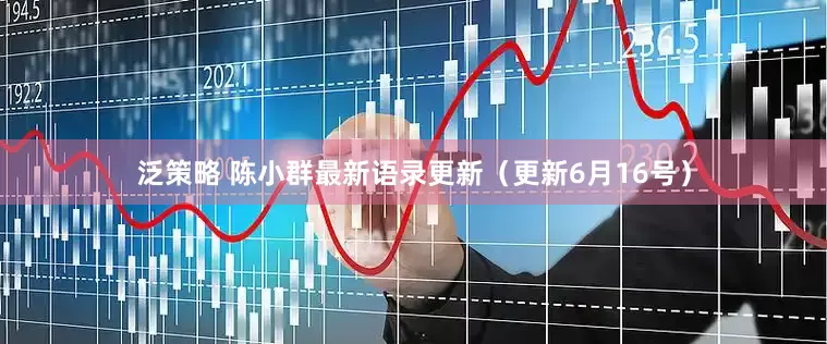泛策略 陈小群最新语录更新（更新6月16号）